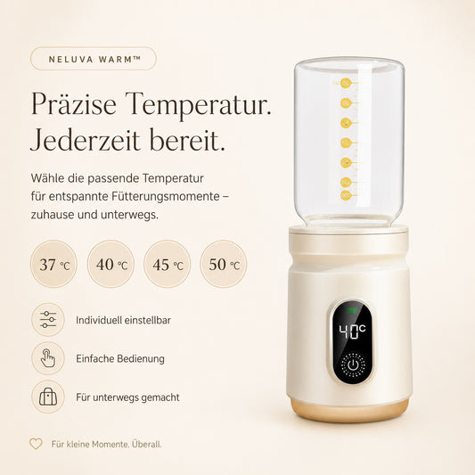 Neluva® | Mobiler Flaschenwärmer für unterwegs & Reisen
