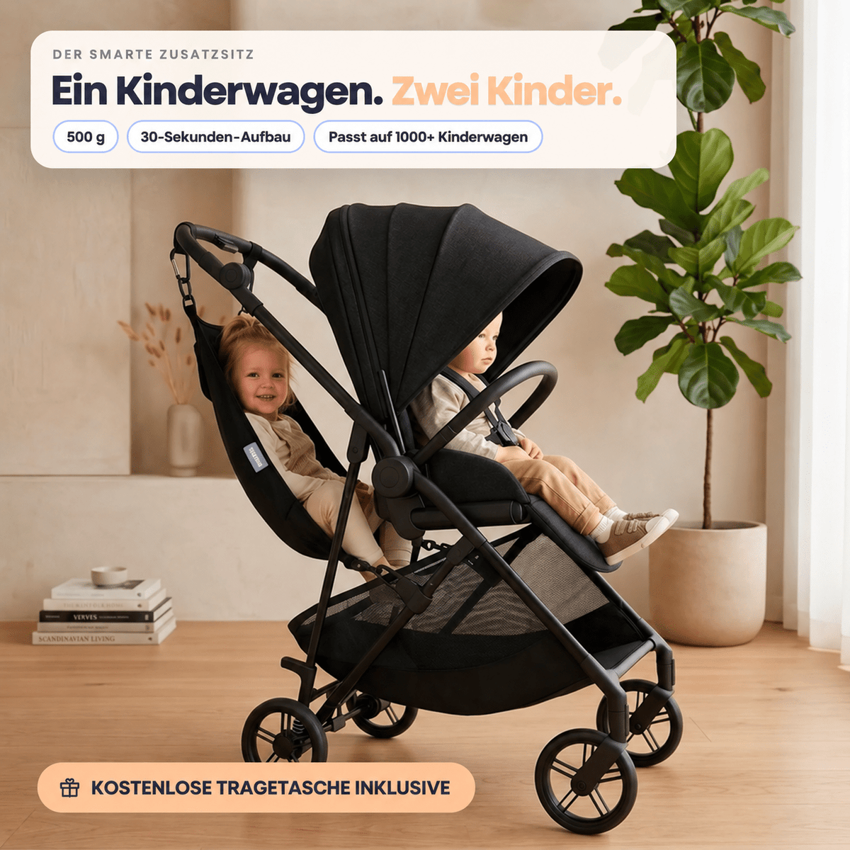 Neluva Huckepack - DER CLEVERE ZUSATZSITZ FÜR IHR ZWEITES KIND - Neluva™